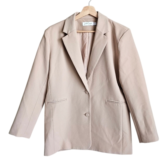 Petal & Pup Jackets & Blazers - Petal & Pup Career Beige Tan Blazer Lightweight Suit Jacket